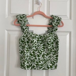 Abercrombie & Fitch Green and White top Size Small NWT